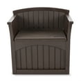 thumbnail image 3 of Suncast 31-Gallon Indoor & Outdoor Storage Patio Bench Chair, Java (3 Pack), 3 of 12