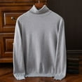 thumbnail image 2 of Yiliang Mens Slim Fit Turtleneck Pullover Sweaters Basic Tops Knitted Thermal Fall and Winter Long Sleeve Warm and Thermal Top Clothes ,Dark Gray,L, 2 of 6