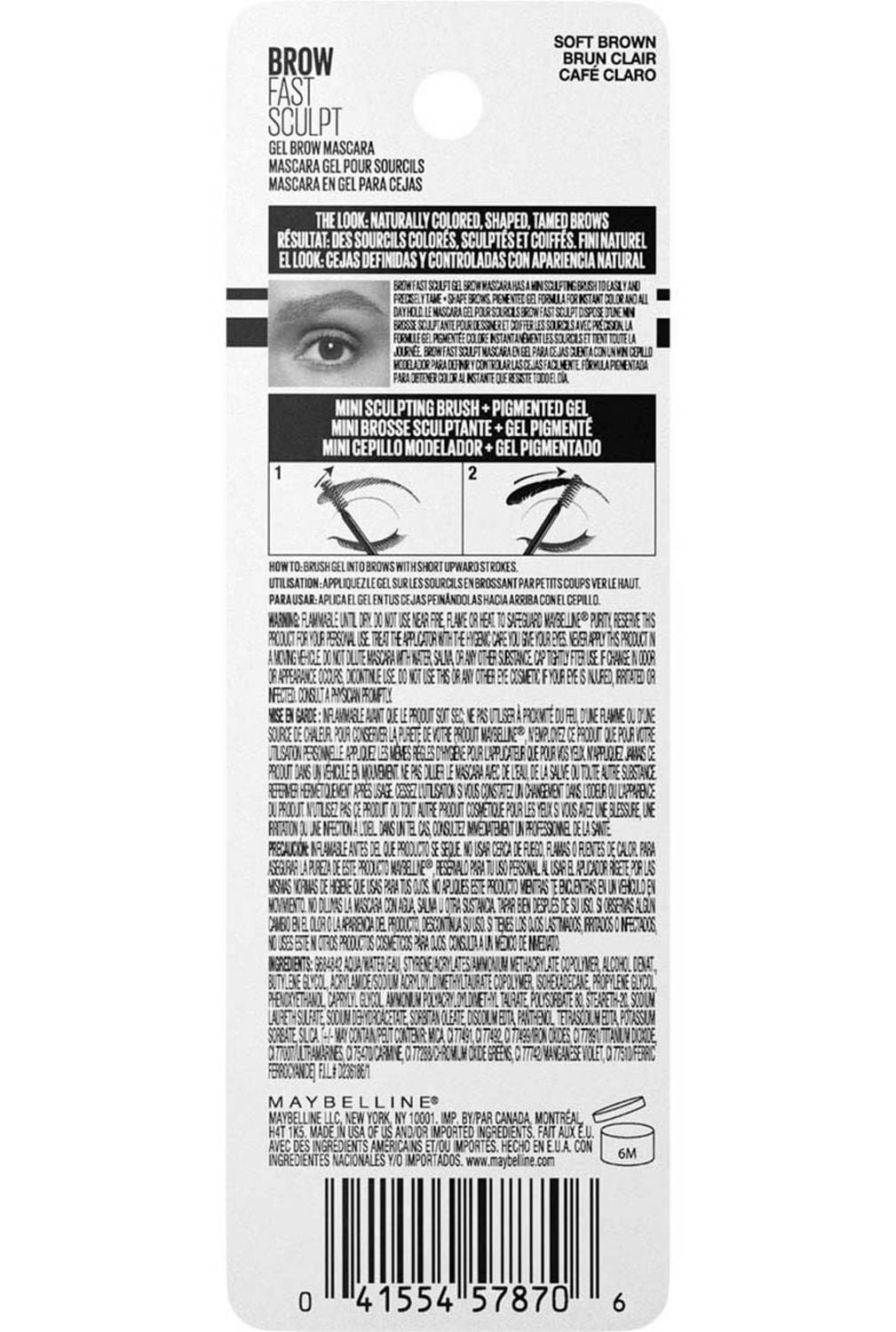 Maybelline New York Fast Sculpt, Shapes Eyebrows, Eyebrow Mascara Makeup, 3  GR, 3  GR