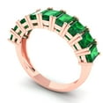 thumbnail image 2 of 2.61 ctw Wedding Band for Women - 14K Rose Gold Simulated Emerald Stackable Eternity Ring, 2 of 6