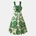thumbnail image 2 of LIIPEE Girls Dresses Summer Floral Printed Fly Sleeve Round Neck Mesh Princesses Dress Baby Trendy Outdoor Dress,Green,9-10 Years, 2 of 9