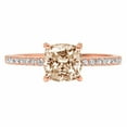 thumbnail image 7 of Solitaire with Accents Engagement Ring for Women - 2.7ct Simulated Champagne Diamond in 14K Rose Gold Promise Ring, 7 of 7