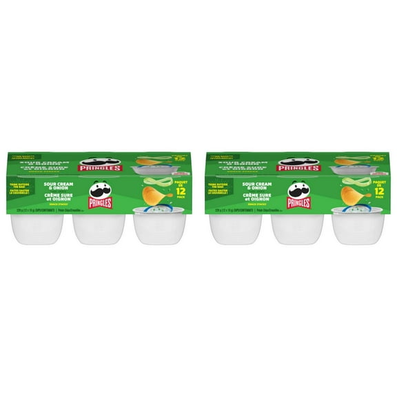 Pringles Potato Chips Snack Stackers Sour Cream & Onion 12 x 19g (2 Pack)