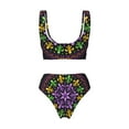 thumbnail image 5 of Daiia Mardi Gras5 Women's Bikini Set Two Piece Swimsuit High Waisted Bikini Adjustable Straps Bikini Perfect for Beach, Pool, and Summer Vacation-Small, 5 of 9