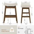 thumbnail image 4 of Dycanpo 24in Saddle Seat Counter Height Bar Stools Set of 2 for Kitchen, Dining Room, Antique White-Faux Leather, 4 of 5