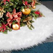 Christmas Tree Skirts Plush Faux Fur Handmade Soft Luxury Tree Skirt Decorations for Indoor Outdoor Xmas Holiday Party Decor Pet Favors