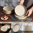 thumbnail image 4 of Vesteel Pasta Bowls Set of 4, 30oz Stoneware Salad Bowl, Large Dinner Bowls for Eating Serving Soup Noodle Pasta, Microwave & Dishwasher Safe, Khaki, 4 of 8