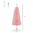 thumbnail image 4 of HOMCOM 6FT Artificial Christmas Tree Holiday Xmas Holiday Pencil Tree Decoration with Automatic Open for Home Party, Pink, 4 of 9