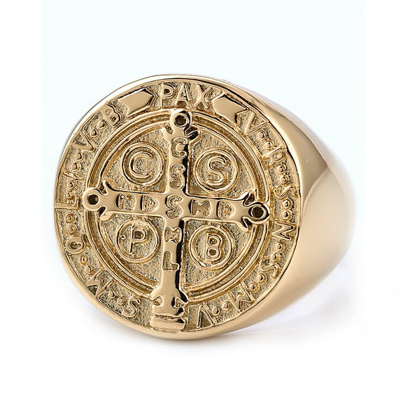 New 14K Yellow Gold St Michael Ring For Man Women Couple Gift Good Jewelry