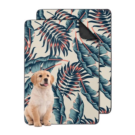 Reusable Pet Housebreaking Pads Tropical Botanical Design 24 x35 Gripee Back Dog Potty Pad for Kennels