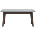 thumbnail image 4 of Banc en Bois Massif Rembourré - Design Moderne du Milieu du Siècle, Gris, Siège Confortable, 4 of 4