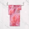 thumbnail image 5 of 3 Sizes of Towel Sets Including Bath Towel Hand Towel and Washcloth for Daily Use Pale Pink Roses Pattern, 5 of 8