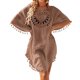 thumbnail image 1 of Vestido De Ganchillo Vestido de ganchillo de bikini con borlas Traje de vacaciones de algodón sin espalda para mujer (caqui) Cgtredaw Para estrenar, 1 of 1