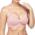 thumbnail image 4 of BYHONG Women's Comfortable New Middle and Old Age Large Sized No Steel Ring Gathering Large Cup Thin Cotton Bra Bars for Women Rose Gold 38, 4 of 4