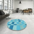 thumbnail image 4 of Ahgly Company Machine Washable Indoor Rectangle Transitional Blue Area Rugs, 5' x 7', 4 of 7