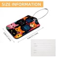 thumbnail image 5 of Square PU Leather 2 Pack Travel Tag - Bag Tag - Suitcase Tag with Privacy Cover and Stainless Steel Ring - Suitable for Travel, Backpack, and Handbag Cartoon Cat, 5 of 7