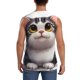thumbnail image 4 of Balery Cute Cartoon Kitten Camisetas sin mangas para hombre, absorbe la humedad y protege contra el mal olor.-Small, 4 of 7
