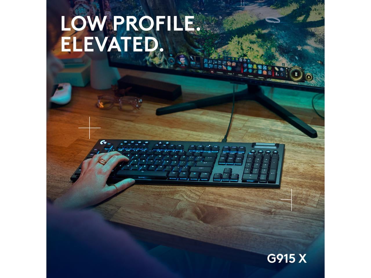 Logitech G915 X Low-Profile Wired Mechanical Gaming Keyboard, Black 920-012950