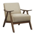 thumbnail image 3 of Hassch Accent Chair, Midcentury Modern Lounge Chair with Soft Thick Upholstery & Solid Wood Frame Comfy Single Sofa Armchair for Living Room/Bedroom/Reading, Light Brown, 3 of 7