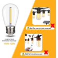 thumbnail image 3 of THTGDW-15 Pack Shatterproof S14 Replacement Light Bulbs –1W S14 LED Bulbs, Warm White 2200K, Outdoor String Lights Vintage LED Light Bulbs, E26 Base Edison Plastic Bulbs., 3 of 4