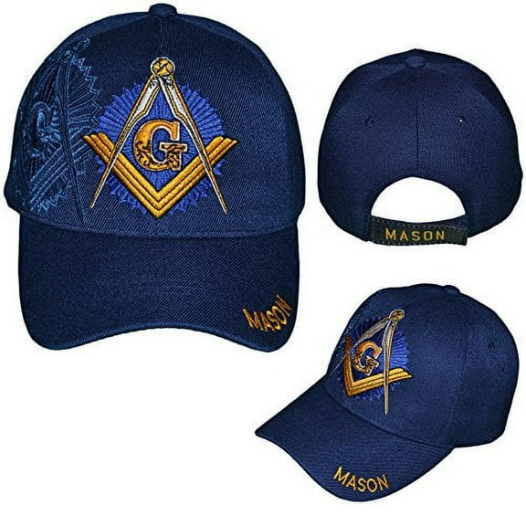Mason Cap Blue Freemason Navy Baseball Hat Masons Compass Square