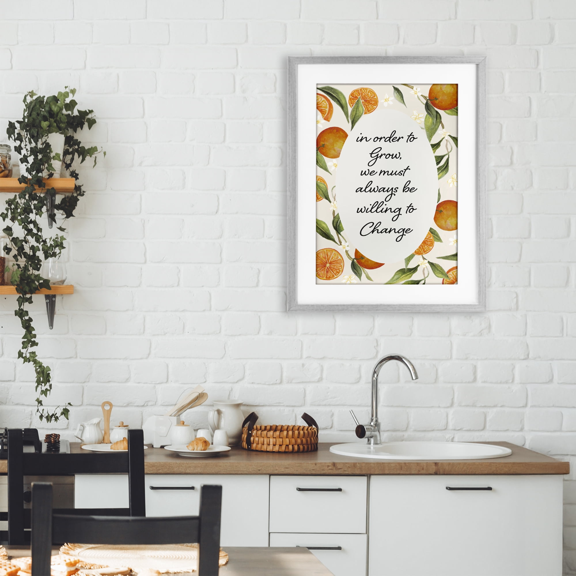 Stupell Industries Willing To Change Quote Gray Framed Print Under Glass, design by Janice Gaynor