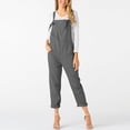 thumbnail image 2 of Ernkv Women's Jumpsuit Jumpsuit For Lady Wife Daughter Girlfriend Button Suspender Jumpsuit Overalls Comfy Lounge Casual Solid Color Fashion Full Length Trousers Gray XXL, 2 of 8
