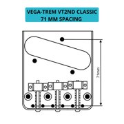 Vega-Trem VT2ND Teletrem Classic Telecaster Guitar Tremolo Bridge For Tele No Mods Easy Installation