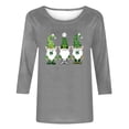 thumbnail image 4 of St. Patrick's Day Festive T-Shirt for Women Gnomes Shamrock Graphic Crewneck Long Sleeve Relaxed Fit Soft Breathable Holiday Tee Top, 4 of 7