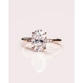 thumbnail image 3 of solitaire jewels 1.7CT Oval Moissanit Hidden Halo Engagement Ring For Women, 10K Rose Gold, 3 of 9