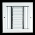 thumbnail image 3 of Fits 8x8 Duct Opening Aluminum 3-WAY Adjustable Air Supply Grille by Handua | Curved Blade Register Vent Cover for Sidewall & Ceiling | White | Outer Size: 9.75" X 9.75", 3 of 9