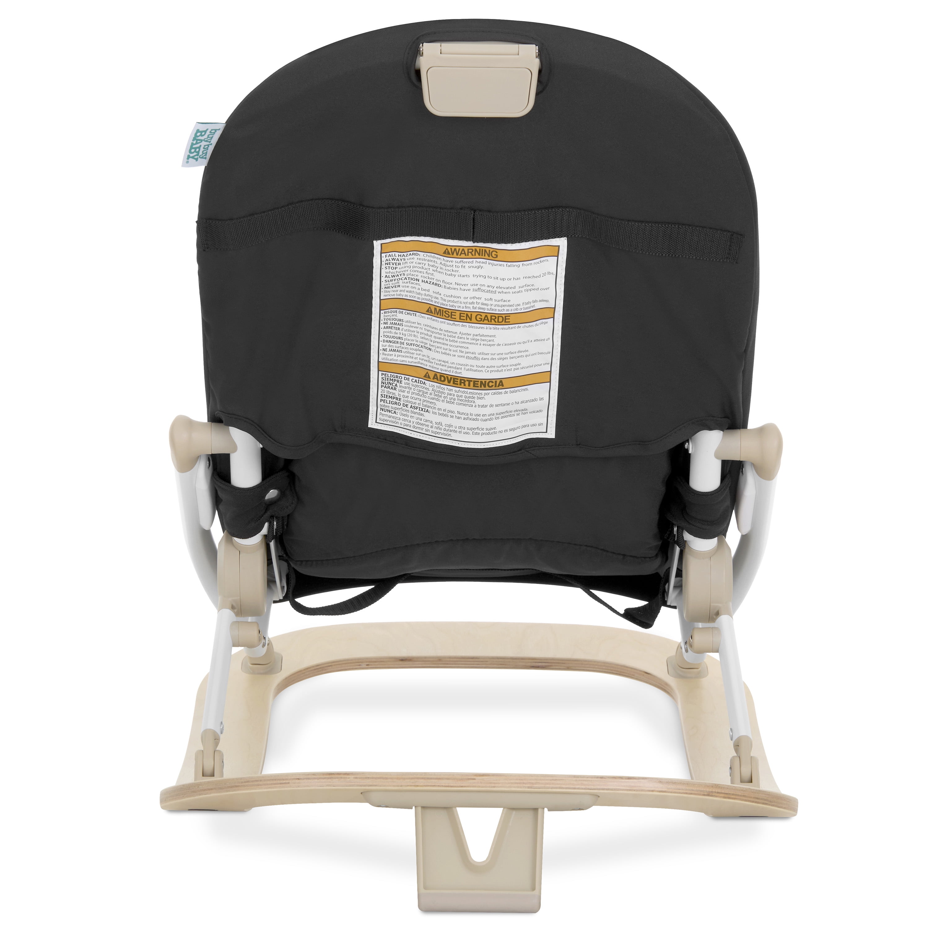 Dream On Me SleekSway Portable Rocker Chair, Black White, Adjustable Baby Bouncer