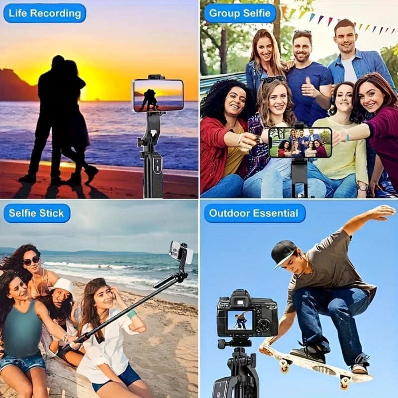 Portable Tripod with Selfie Stick, Height & Angle Adjustment, Good Compatibility, Sturdy & Durable