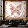 thumbnail image 6 of Colorful Floral Butterfly Tapestry Wall Hanging, 6 of 7