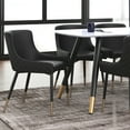 thumbnail image 2 of Modern Faux Leather and Metal Dining Chair Set of 2 Black, 2 of 5