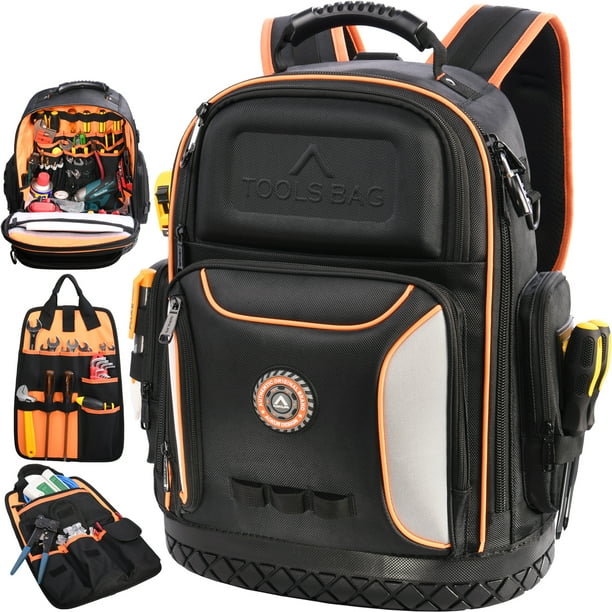 Aokur Tool Backpack for Men, Heavy Duty Tools Organizer Bags with 78