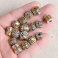 thumbnail image 2 of U8MO 5pcs Round Cylinder Nepalese Buddhist Tibetan Silver/Gold Loose Metal Beads-Round 5#, 2 of 9