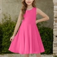 thumbnail image 4 of Ugoldhm Girls Sleeveless Pleated Neck Swing Dress with Pockets - Casual Comfy Summer Tank Dress (5-15 Years), 4 of 8