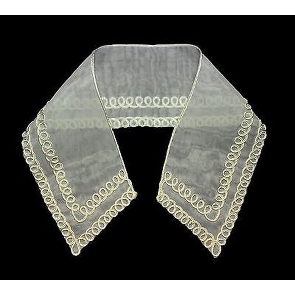 Lily Ivory Double Layer of Organza with Soutache Collar Lace Sewing Supplies