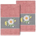 thumbnail image 2 of Linum Home Textiles 2 Pieces Texture/Embroidery Cotton Hand Towel, 30" x 16", Pink, 2 of 3