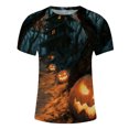 thumbnail image 4 of WOLIAUO Funny Mens Halloween Crewneck T-Shirt Lightweight Breathable Short Sleeve Mens Summer Shirts for Everyday, Shirts for Men Graphic Print Tops 3XL Black, 4 of 8