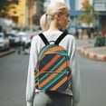 thumbnail image 7 of FORMRS Mini Backpack Purse for Women Quilted Travel Daypack Casual Shoulder Bag, Retro Stripes, 7 of 7