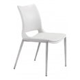 thumbnail image 1 of Zuo Chaise de Salle à Manger Moderne, Blanc & Argent (Ensemble de 2), 1 of 6