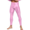 thumbnail image 4 of Sywiyi Men's Compression Long Pants Gym Workout Tights Trousers Seamless Quick Dry Base Layer Leggings Pink L, 4 of 6
