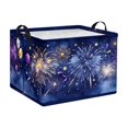 thumbnail image 2 of Fireworks Storage Basket for Gifts Empty Large Fireworks Festival Storage Bins with Handles ,Fabric Laundry Baskets Festival Harvest Collapsible Organizer Boxes for Home Clothes Toys Books(A-1pcs), 2 of 4