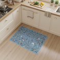 thumbnail image 2 of ODIKA 3'x5' Sky Blue Multicolor Botanical Garden Washable Accent Rug Whimsical Folk Art With Butterflies Florals Leaves Traditional Design for Bedside, Nursery Room, Pet Friendly & Non-Shedding, 2 of 7