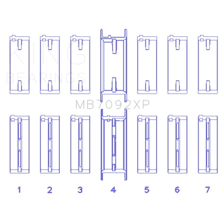 King Engine Bearings MB7092XP0.25 Crankshaft Main Bearing Set