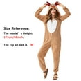 thumbnail image 2 of Men Women Reindeer Pajama Onesie Christmas Plush Hooded Cosplay Sleepwear, 2 of 7