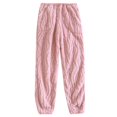 thumbnail image 2 of Luxalzxs Women Winter Flannel Pajama Pants Plus Velvet Thickened Warm Pants Solid Color Casual Elastic Waist Home Pants, 2 of 5