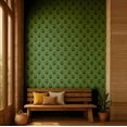 thumbnail image 2 of S4Sassy Paisley Block Print Wallpaper - Asian Style Wall Covering, 25" X 60" Self-Adhesive Textured Vinyl Wallpaper, Decorative Wallwrap, Easy Diy Wall Covering For Bedroom, Living Room - Green, 2 of 5
